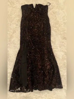 NEW Dress The Population Fernanda Sleeveless mocha & black Gown Sz XL thumbnail 4