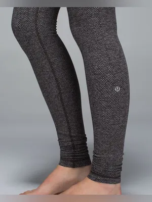Lululemon Wunder Under Leggings Giant Herringbone Heathered Black SZ‎ 6 thumbnail 9