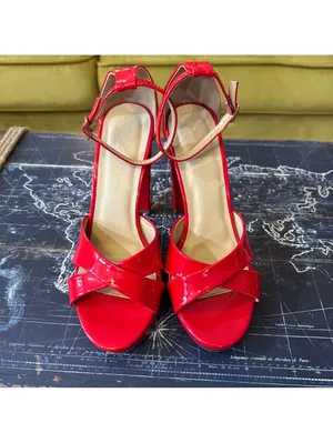 Wild Dive Red Ankle‑Strap Chunky Heels – Size 8 thumbnail 4