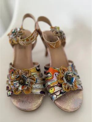 ***SALE!!!*** Multicolor floral high heel sandals thumbnail 2