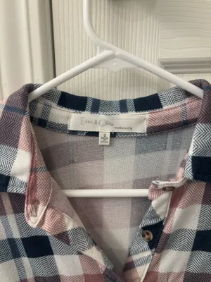 Eden & Olivia Plaid Button Down Blouse XS thumbnail 4