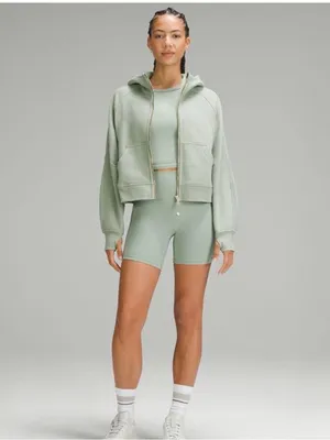 Lululemon Oversized Full-Zip Hoodie Scuba size xs/s in green/gold thumbnail 4