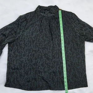 Prologue -605 mock neck 3/4‎ balloon sleeves blouse black and teal Large thumbnail 8