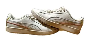 PUMA Vikky V2 Low Top White Sneakers Women's Sz 6.5 Leather lace Up Basketball thumbnail 1