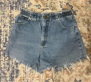 Lee Light Blue High-Waist Denim Shorts with Frayed Hem thumbnail 1