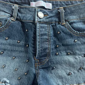 No Boundaries Studded Fringe Denim Shorts | Juniors 9 thumbnail 3
