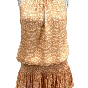 Current Air Los‎ Angeles The Wyland Dress Smocked Mini Orange Floral Size Small thumbnail 6