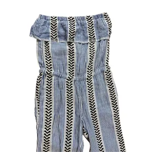 Lemlem Kesiti Strapless Jumpsuit blue‎ print ruffle top sz small thumbnail 6