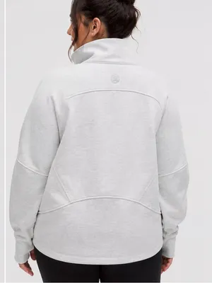 Lululemon Oversized Scuba Half Zip Funnel Neck Heathered Grey Long Sweater thumbnail 3