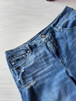 Seven7 Women's Relaxed Bermuda Distressed Denim Shorts thumbnail 2