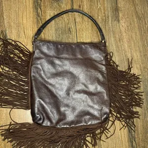 Tory Burch Dark Brown Fringed Leather Suede Hobo Bag thumbnail 9