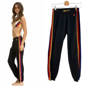 Aviator Nation Classic Sweatpants Velvet Stripes Jogger Gray Black Size Small‎ thumbnail 2