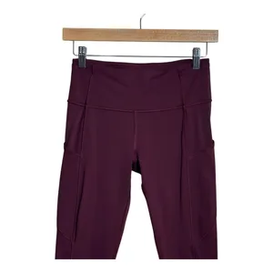 Lululemon fast & free tight 25" Pocket‎ Leggings Burgundy Women's Size 6 thumbnail 3