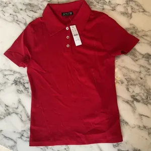 NWT JCrew Perfect-fit shrunken Red polo shirt Sz S Stubborn Green Tape Sold Out thumbnail 3