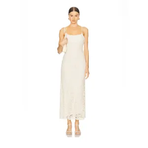 Bardot Adoni Crochet Midi Dress in Light Beige thumbnail 2