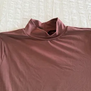 Women's Mock Neck Long Sleeve Brown Stretchy Top Size L #260245 thumbnail 2