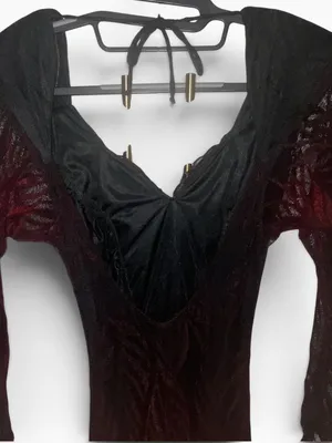 Vintage 80s Climax Lace Overlay long sleeve whimsigoth witchy dark romance Dress thumbnail 10