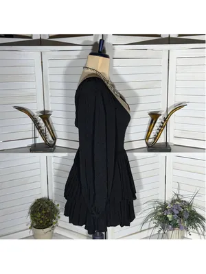 Princess Polly tiered babydoll dress romper ballooned sleeve boho whimsigoth XS thumbnail 3