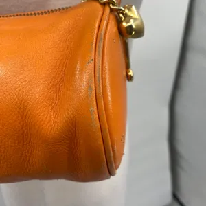 Vintage Y2k Juicy Couture Barrel Shoulder Bag Purse Leather Orange Logo Charm thumbnail 12