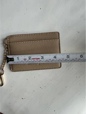 Nanette Lepore Taupe Leather Card Holder with Chain thumbnail 3