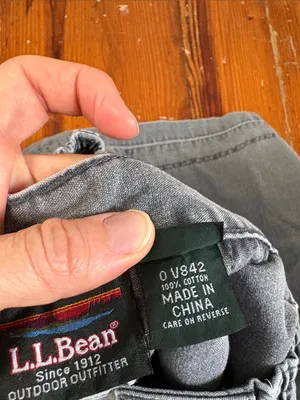 Vintage L.L. Bean Women's Washed Denim Cargo Shorts Gray Gorpcore thumbnail 7