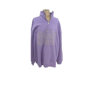 Mayfair Group Choose Kindness Quarter Zip Oversized Lavender‎ Sweatshirt XXL thumbnail 3