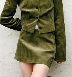 Zara Corduroy Mini Skirt Green‎ XS NWT thumbnail 1