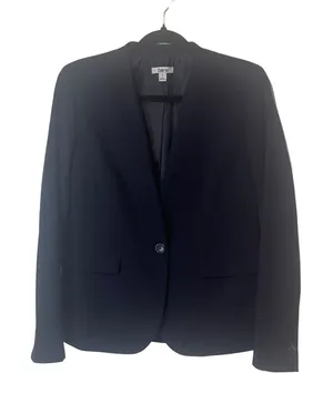 Bar III Size 4‎ Navy Blue Career Wear Office Viscose Blend One Button Blazer thumbnail 1