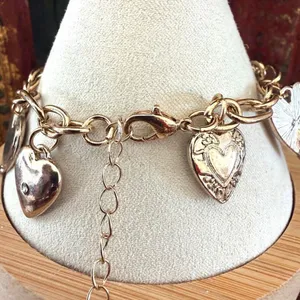 Urban Outfitters 14K Gold Plated Heart Charm Bracelet thumbnail 4