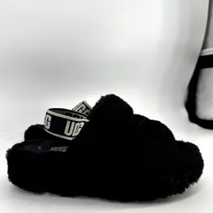Ugg Oh Yeah Slides Slippers Sandals Sheepskin Shearling Slingback Black 6 thumbnail 3