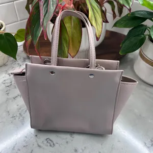 Steve Madden Dusty Pink Saffiano Vegan‎ Leather Winged Satchel Crossbody Bag thumbnail 7