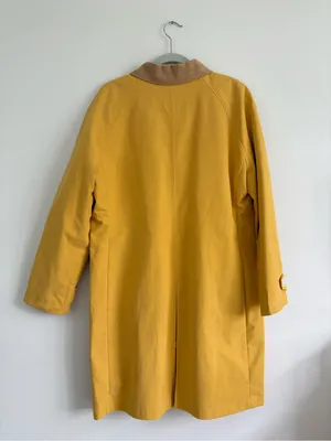 Issac Mizrahi x Target Longline Trench Coat Corduroy Collar Yellow Size XL thumbnail 2