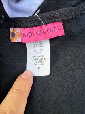 Body Central Black Strapless Mini Dress with White Cutouts thumbnail 8