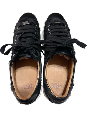 UGG Milo Spill Seam Satin Sneakers Black Women’s Size 8 thumbnail 5