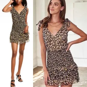 Amanda uprichard zita leopard print mini dress M thumbnail 2
