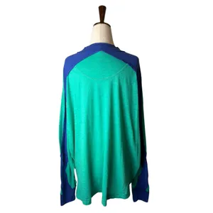 Free People Movement All About It Top Women Large Green Blue Slub Knit Gorpcore thumbnail 3