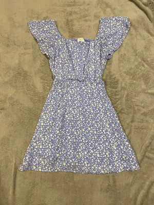 Sienna Sky Pastel Blue Ditsy Floral Mini Summer Dress thumbnail 2