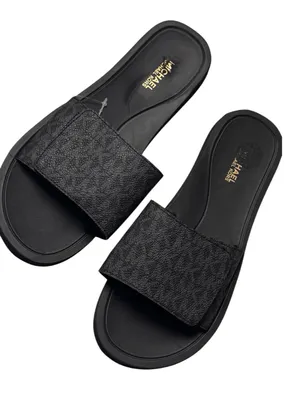 Michael Kors Logo Print Slide Sandals Size 7 New Without Tag thumbnail 5