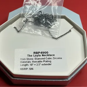 Bomb Party Necklace RBP4900 “The Layla Necklace” Cubic Zirconia on Hematite NWT thumbnail 3