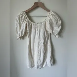 FOR LOVE AND LEMONS Macaroon Puff-sleeve Mini Dress In White XS thumbnail 5