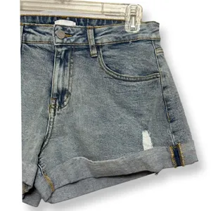 WeWoreWhat Jean Shorts Whiskered Cuffed Hem Jorts Distressed Blue 24 NWOT thumbnail 3