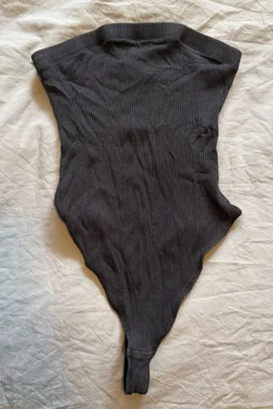 Urban Outfitters Black Ribbed Strapless Bodysuit thumbnail 1