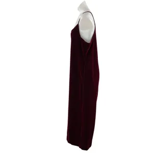 Wildfang Maroon Red Velvet Velour Sleeveless Camisole Wide Leg Romper Jumpsuit M thumbnail 2