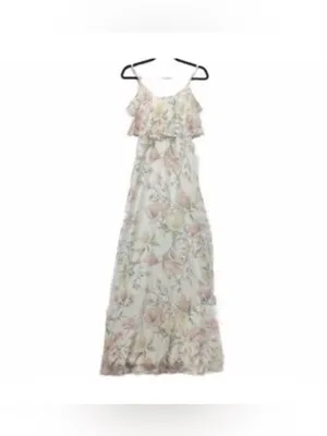Show Me Your MuMu White Floral Cold-Shoulder Maxi Dress Size S thumbnail 3