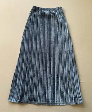 pleated velvet Midi Skirt Gray Size XXS thumbnail 1