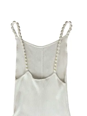 House of Harlow Women’s Ivory Cloud Dancer Pearl Strap White Knit Midi Dress S thumbnail 7