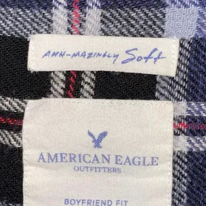 American Eagle Boyfriend Fit Plaid Flannel Button-Up Shirt XS thumbnail 4