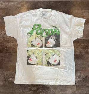 Poison “Look What The Cat Dragged In” Graphic Tee Oversized Large Rock Music thumbnail 1