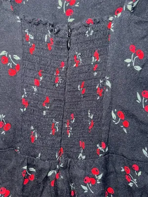 Reformation Womens Cherry Print A Line Mini Sun Dress Size 10 thumbnail 6