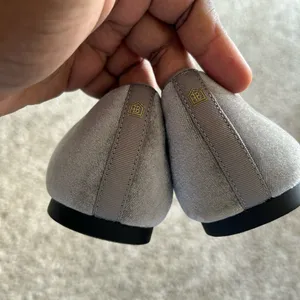 Birdies Gray Velvet Loafers with Pink Quilted Insole thumbnail 8